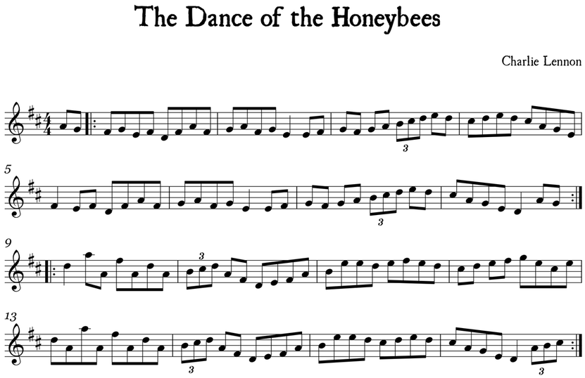 The Dance of the Honeybees Charlie Lennon Tune Irish Barndance Hornpipe Songhive Rowan Piggott
